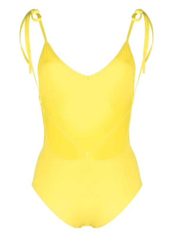 ISABEL MARANT Swan spaghetti strap Swimsuit Yellow FARFETCH AO