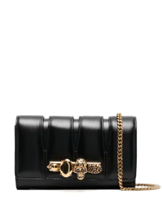 Alexander McQueen スカル キルティング クラッチバッグ | ブラック 