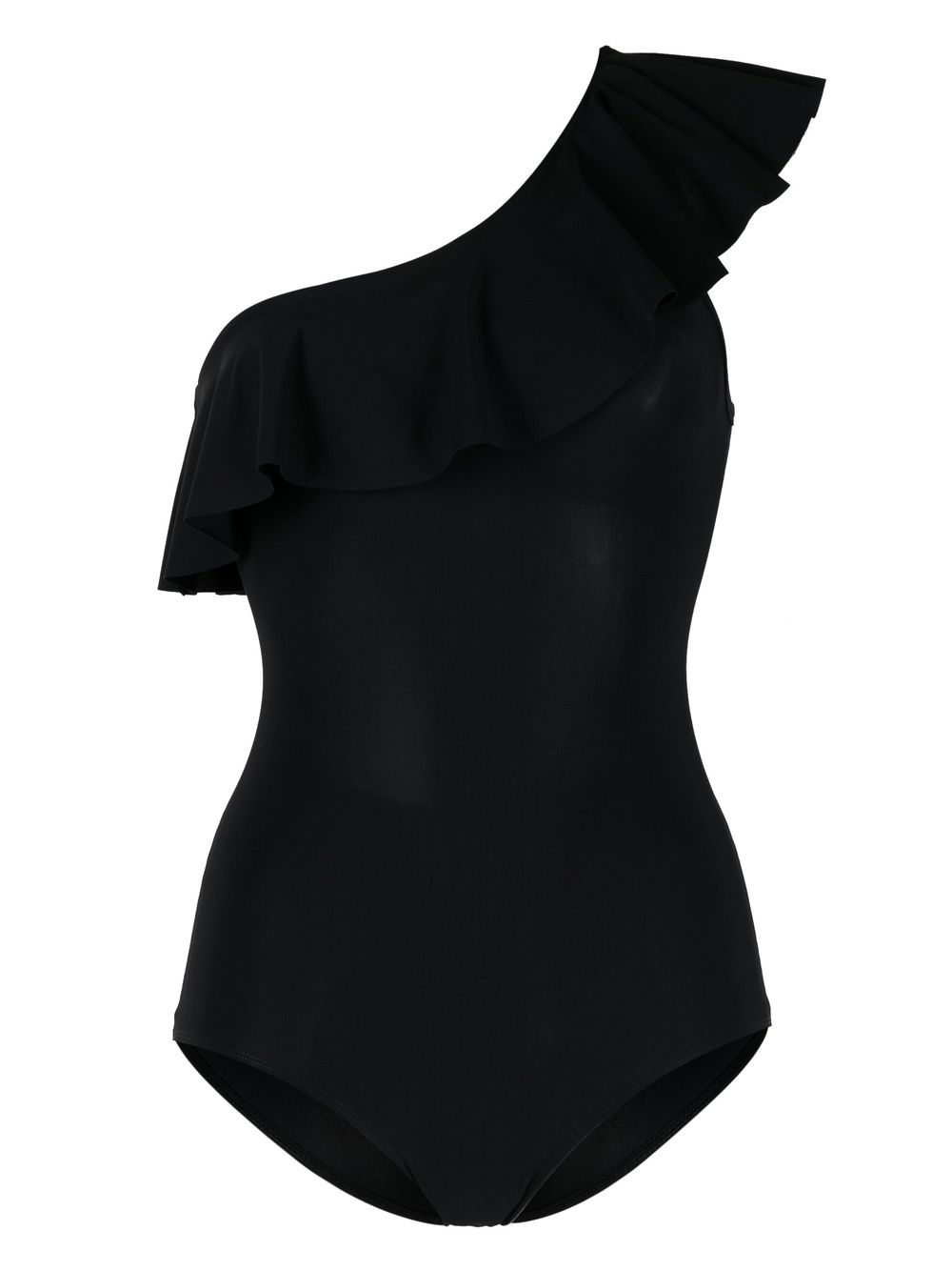 Isabel Marant One-shoulder Ruffle Swimsuit In Black | ModeSens