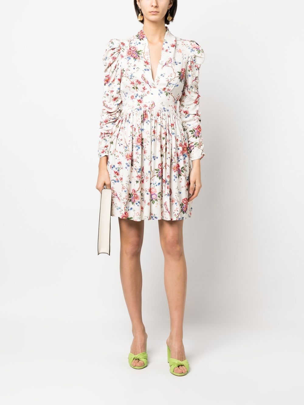 byTiMo Mini-jurk met bloemenprint - Wit