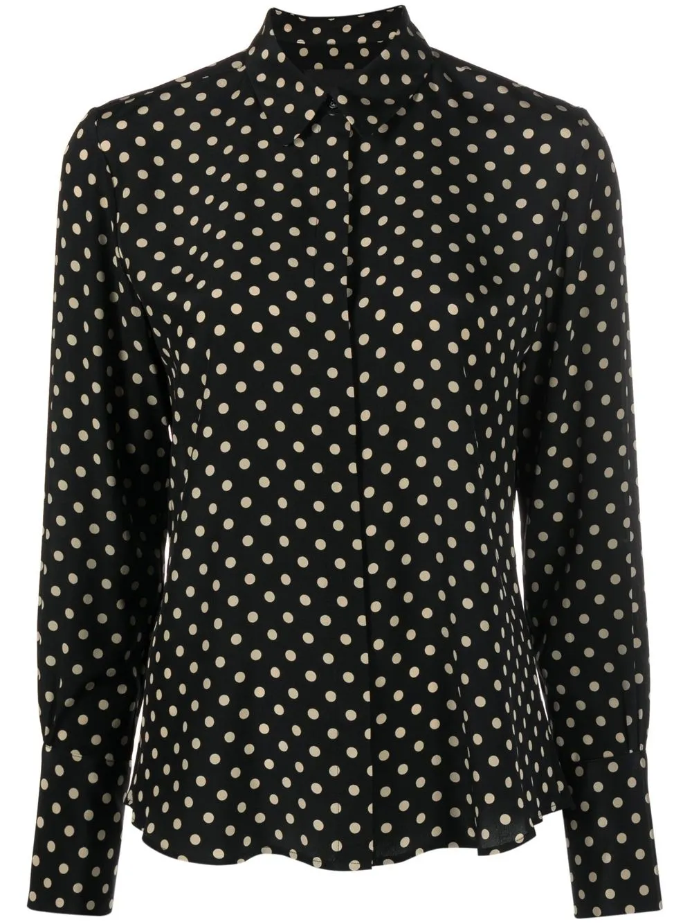 

Nili Lotan polka dot print silk shirt - Black