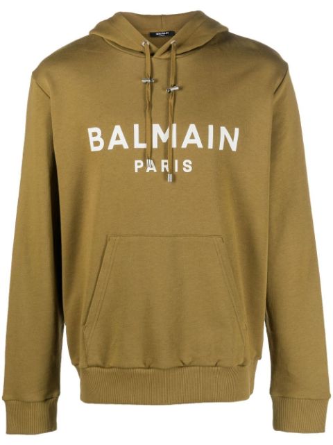 Balmain logo-print drawstring hoodie Men