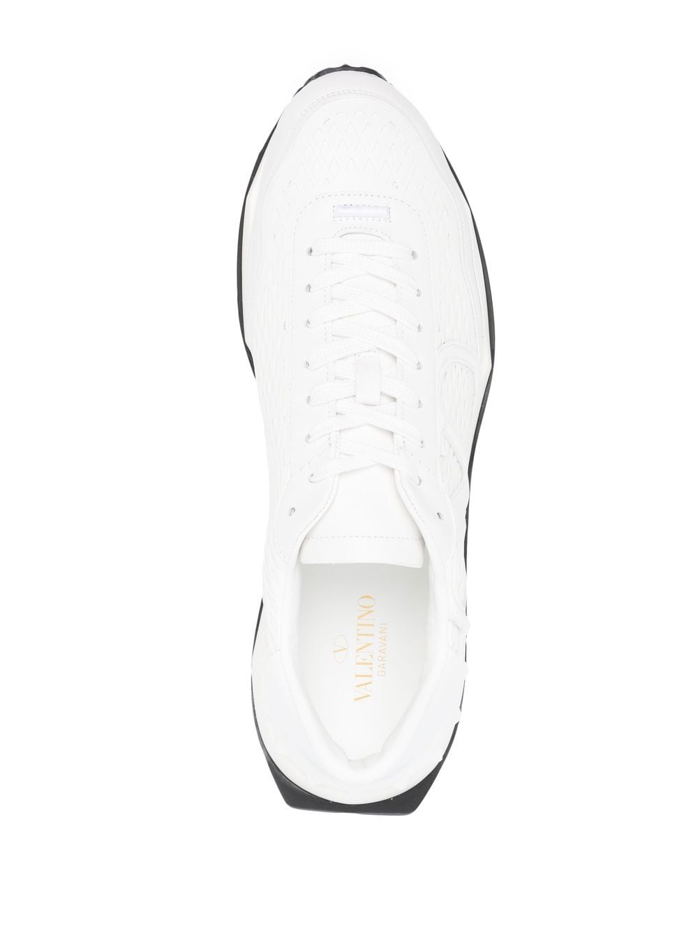 Shop Valentino Logo-embossed Sneakers In White