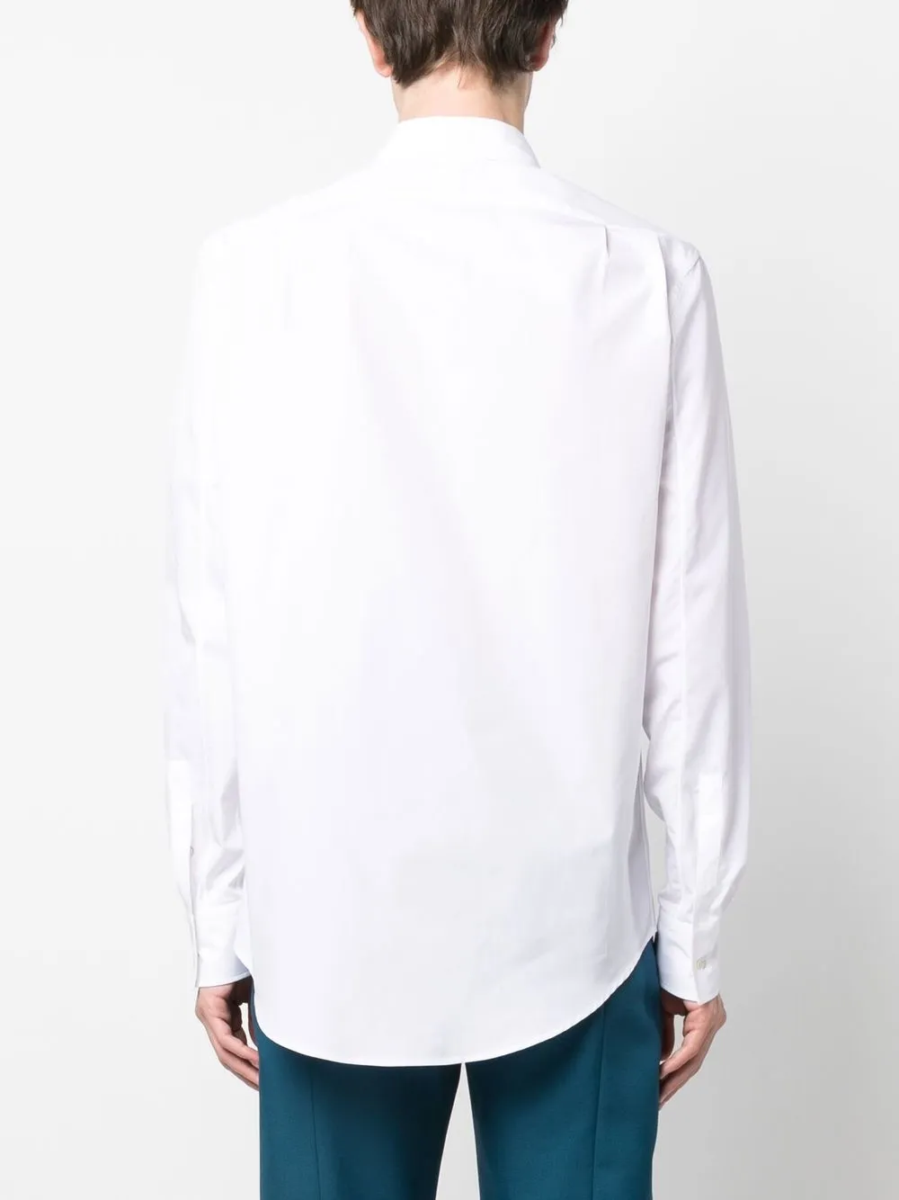 Alexander Mcqueen Piped-trim Collar Poplin Shirt In Weiss