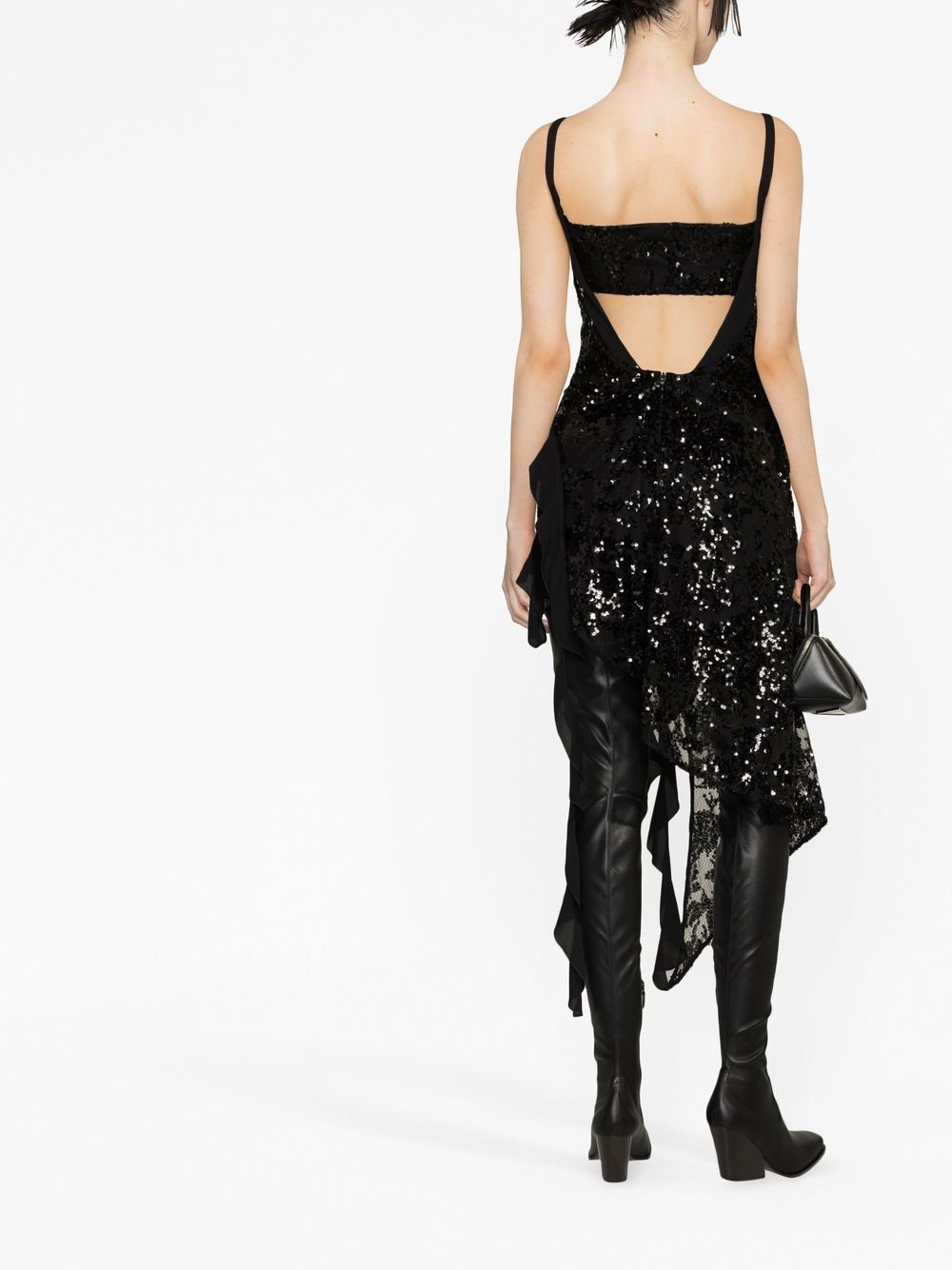 Shop Attico Nora Embellished-lace Dress In Black