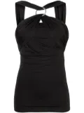 The Attico ruched halterneck dress - Black