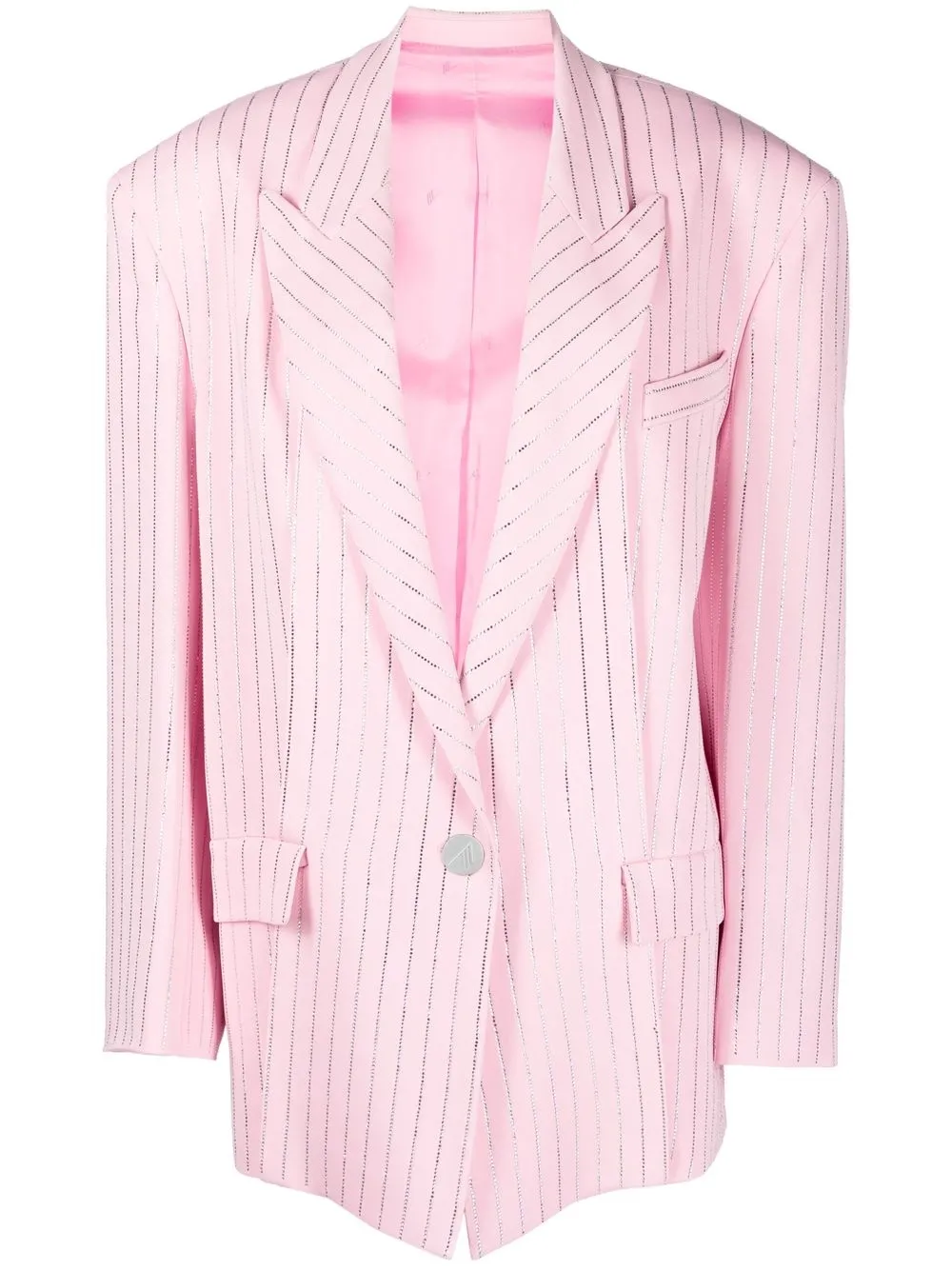 

The Attico single-breasted pinstripe blazer - Pink