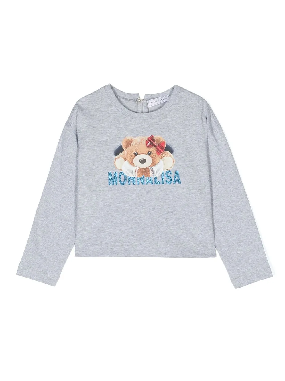 

Monnalisa teddy bear logo-print T-shirt - Grey