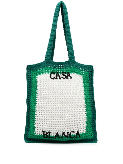 Casablanca Tennis crochet-knit tote bag