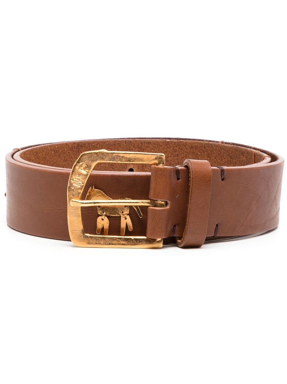 Shop Nick Fouquet Leather Buckle Belt In Brown