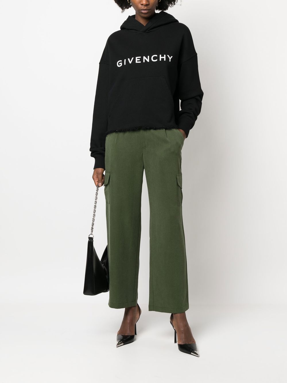 Shop Givenchy Cotton Logo-print Hoodie In Black