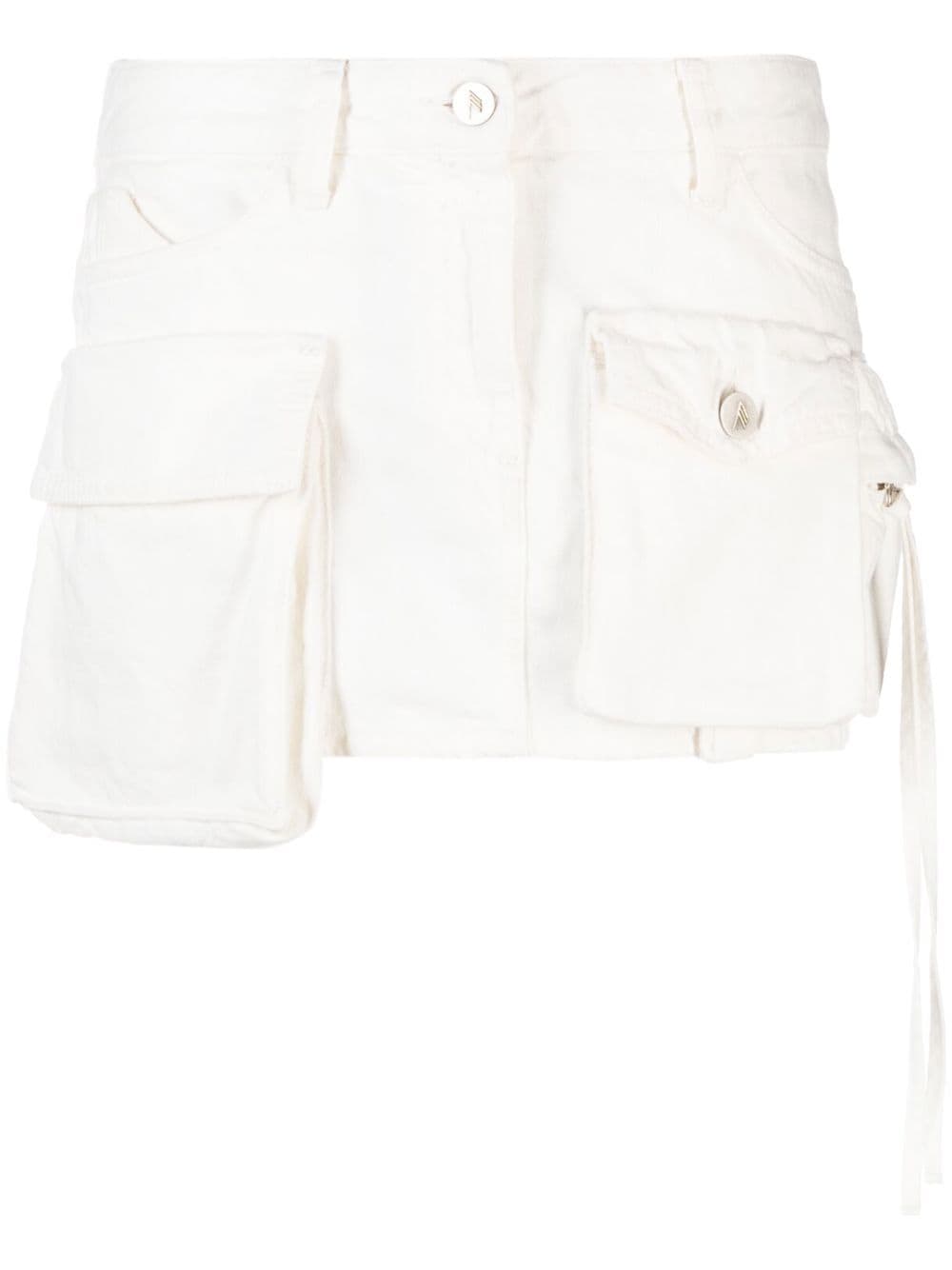 Shop Attico Wrap-effect Miniskirt In White
