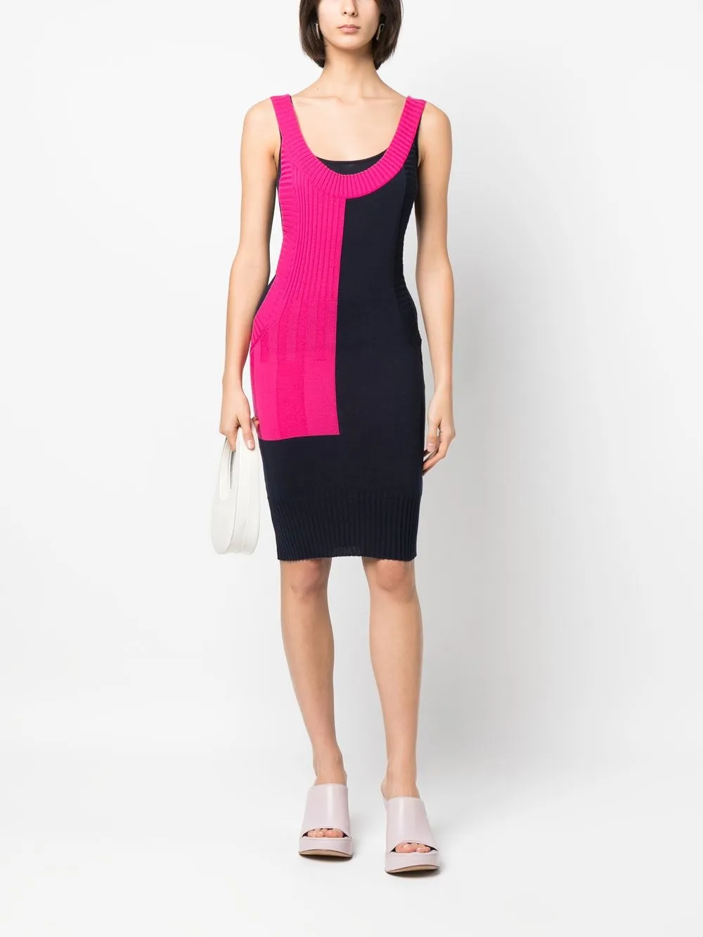 Christian Dior 2010 pre-owned jurk met colourblocking - Blauw