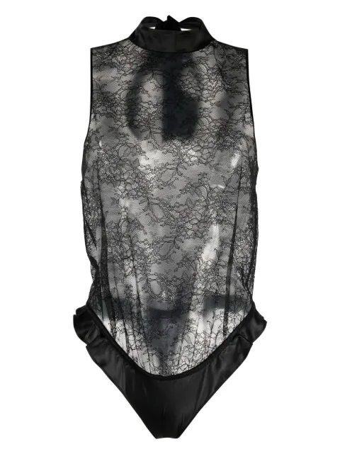 Maison Close lace-panel halterneck body