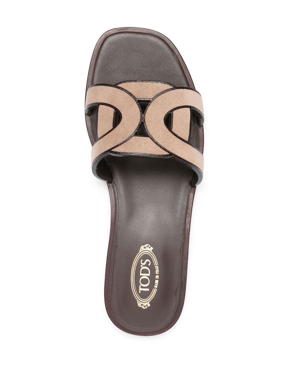 Shop Tod's Woven Flat Sandals In 中性色