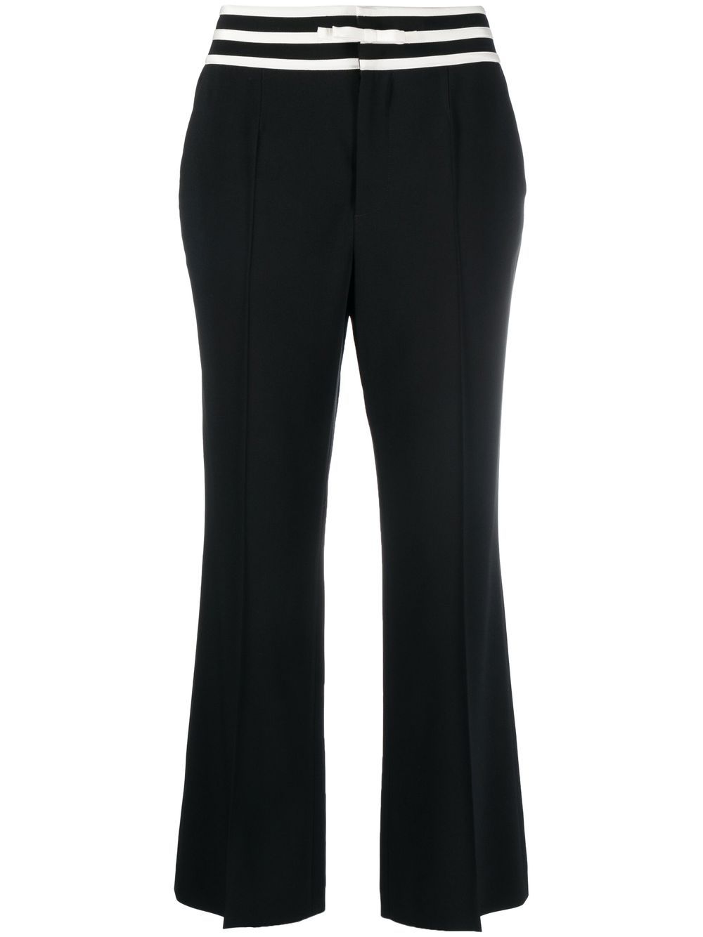 

RED Valentino stripe-detail cropped flare trousers - Black