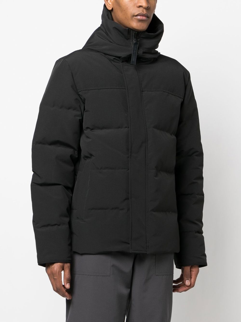 canada goose logo-patch down puffer jacket - black