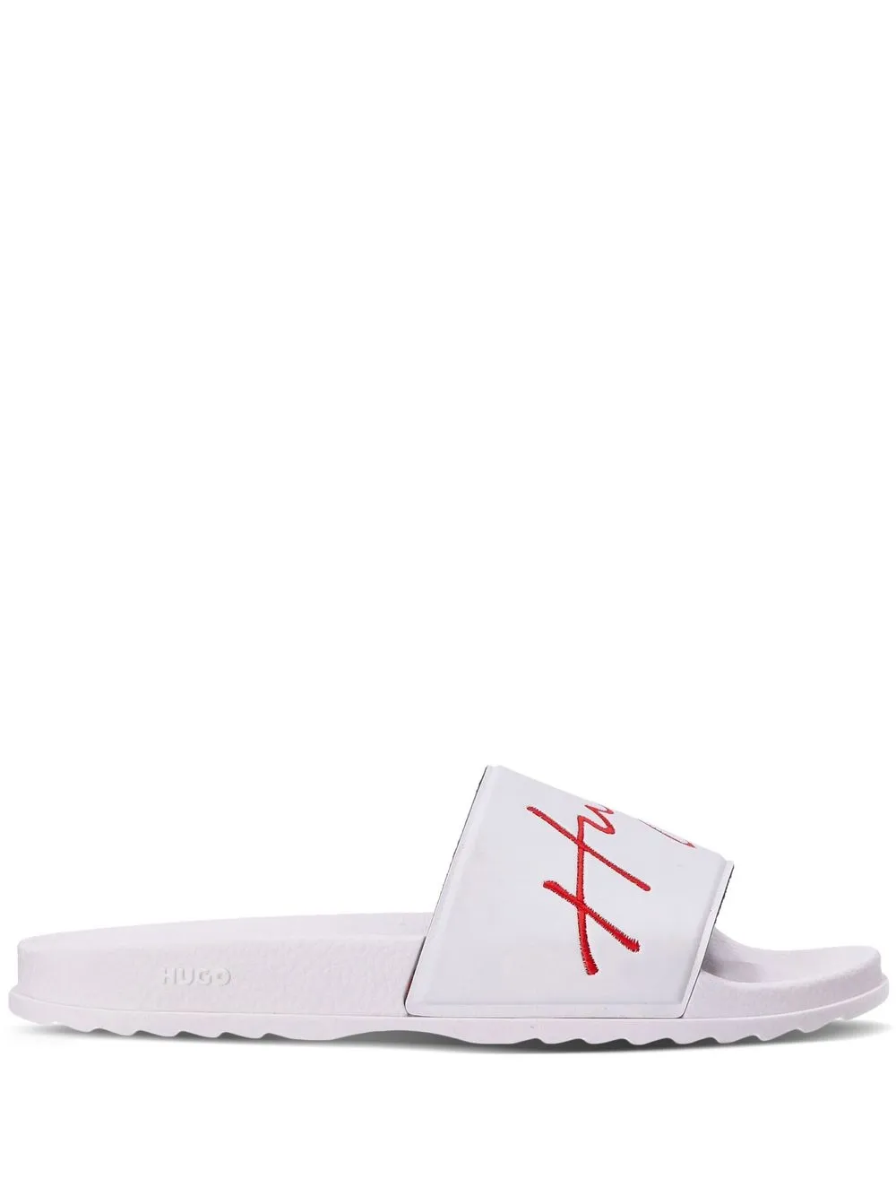 

HUGO Match logo-strap slides - White