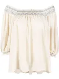 See by Chloé Bardot chevron stitch blouse - Neutrals