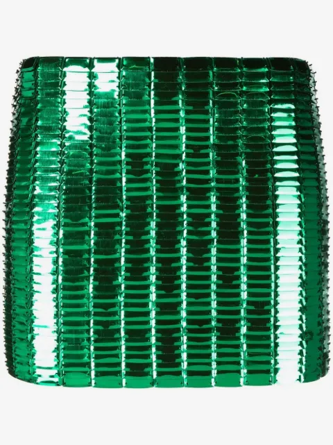 The Attico crystal-embellished fitted skirt