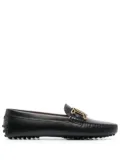 Tod's woven-detail driving shoes - Black