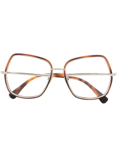 Max Mara Eyewear tortoiseshell-effect oversize-frame glasses Women