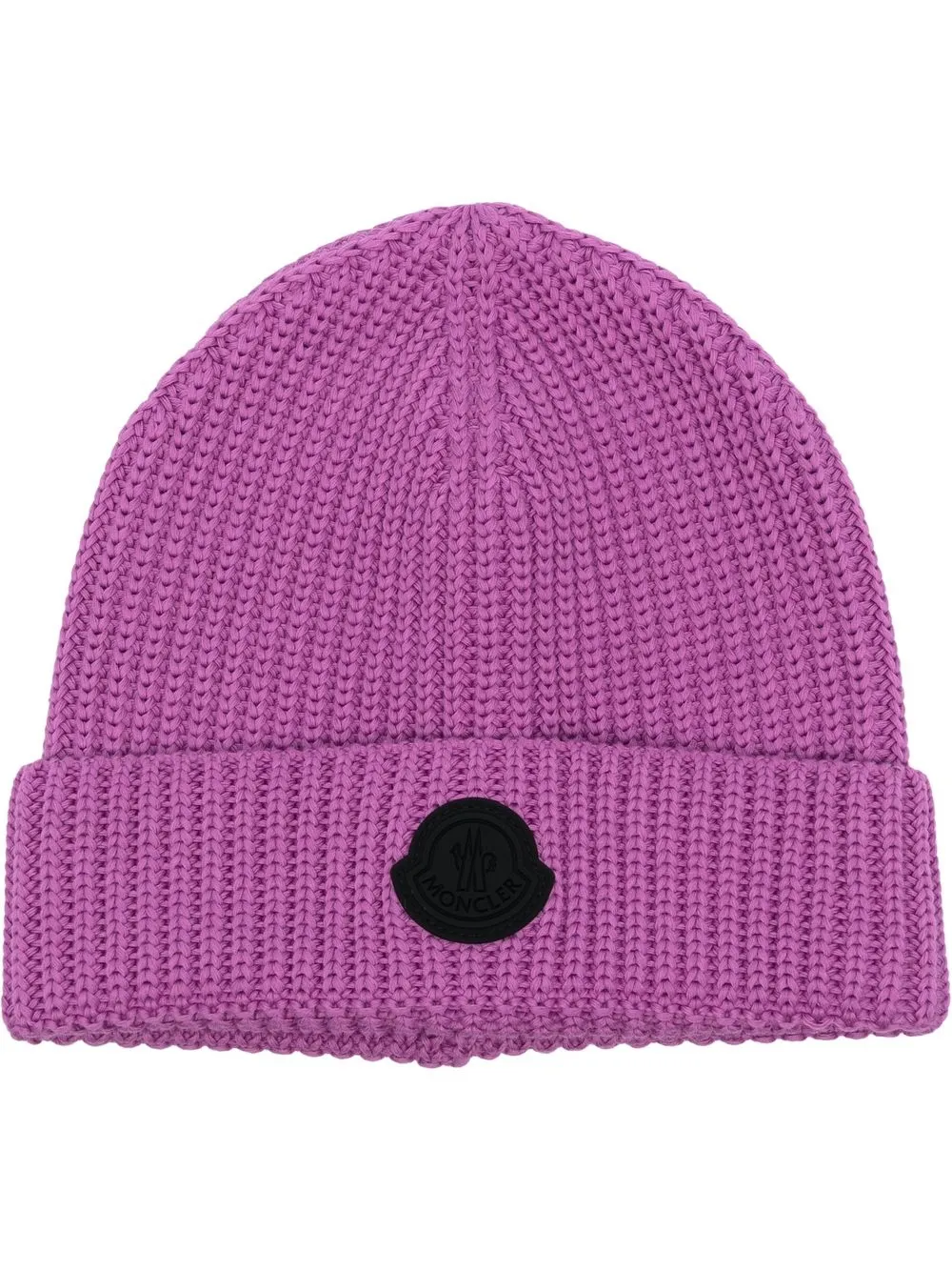 

Moncler gorro tejido con parche del logo - Rosado