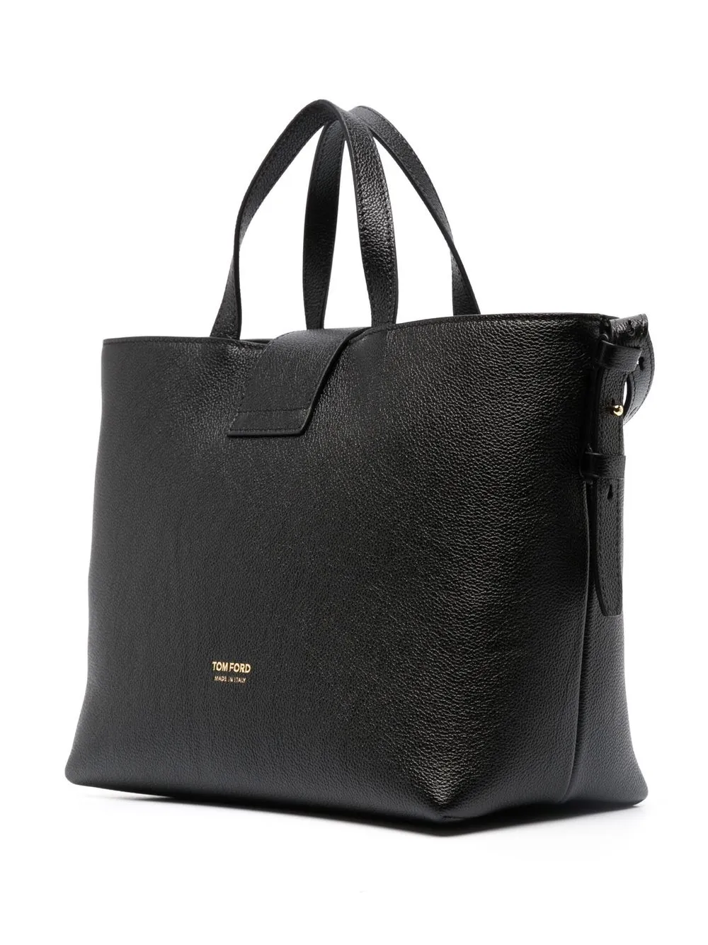 Tom Ford Logoplaque Leather Tote Bag In Black ModeSens