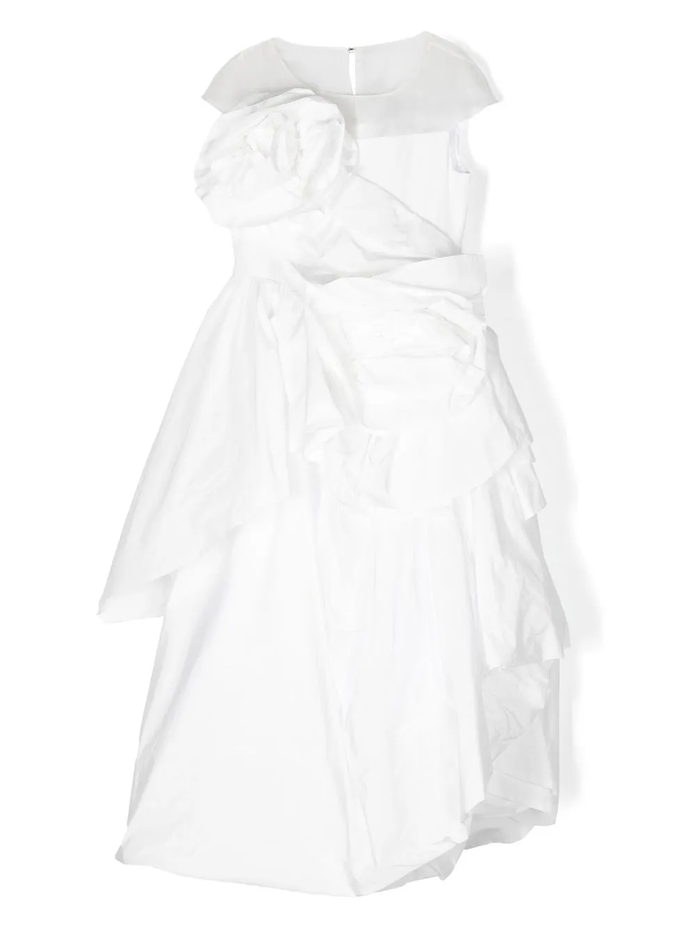 

MARCHESA KIDS COUTURE vestido de seda con volantes - Blanco