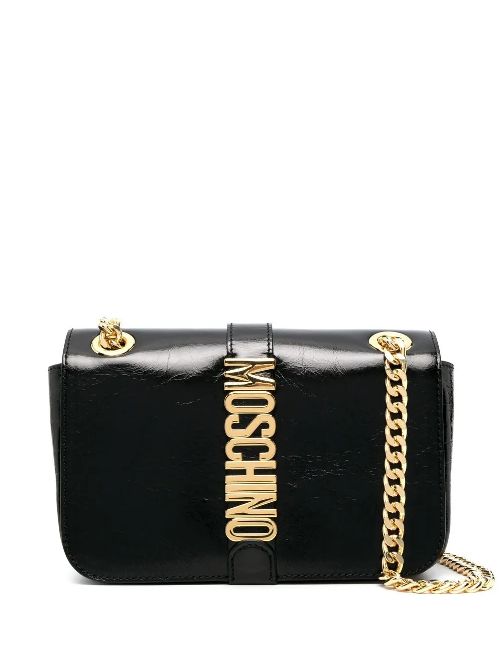 

Moschino patent logo-lettering crossbody bag - Black