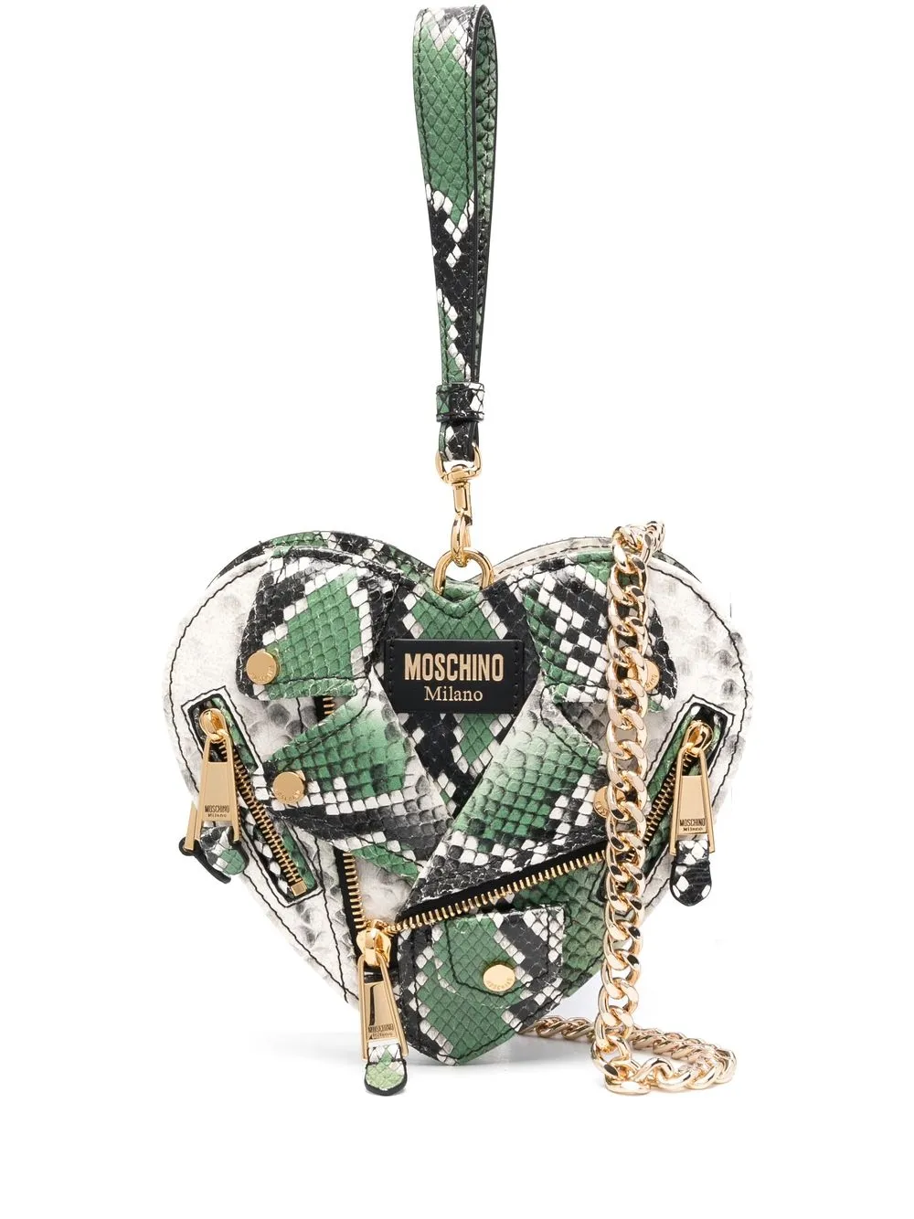 

Moschino mini heart-shape leather bag - Green