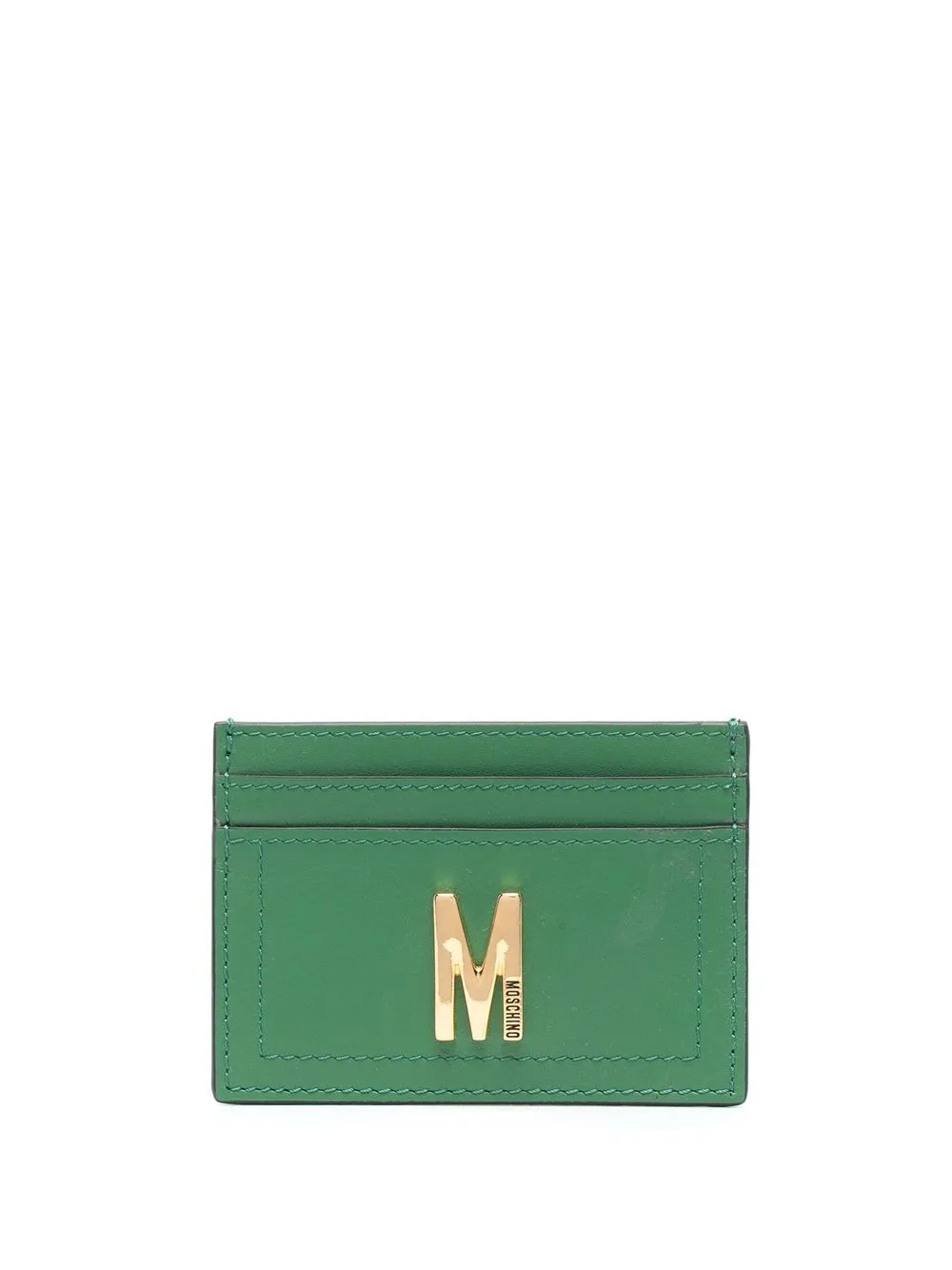 

Moschino logo plaque cardholder - Green