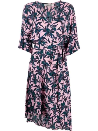 DVF Diane Von Furstenberg Eloise floral print Midi Dress Farfetch