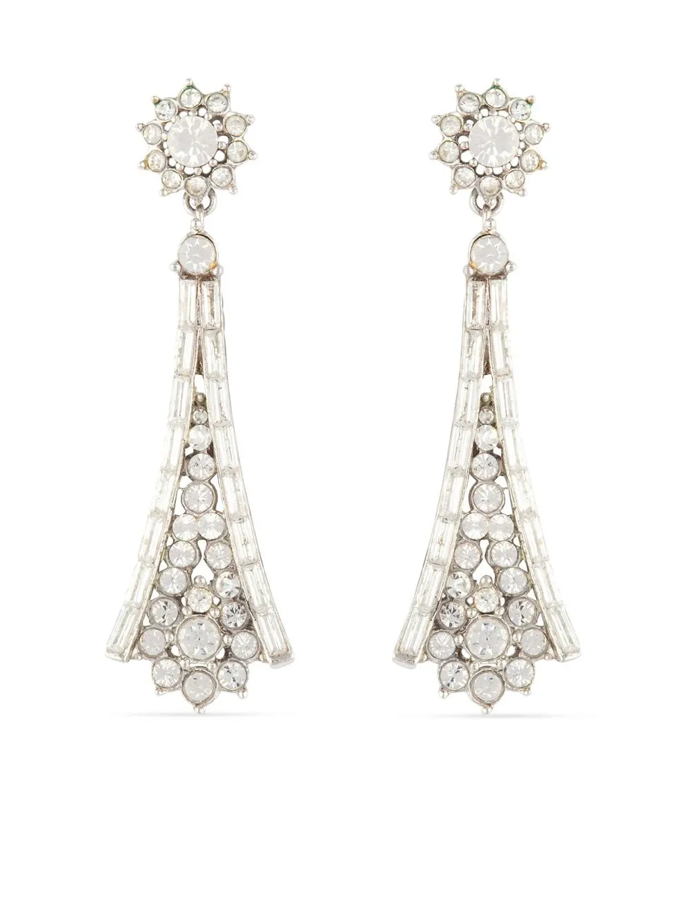 

Susan Caplan Vintage 1970s crystal-embellished drop earrings - Silver