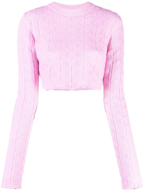 Sportmax pointelle-knit cropped jumper