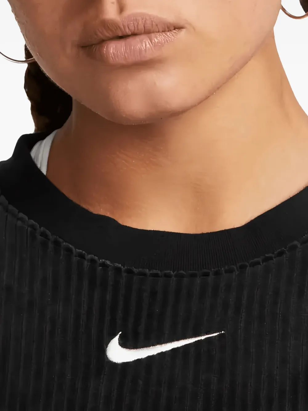 Nike logo-embroidered midi dres - Zwart