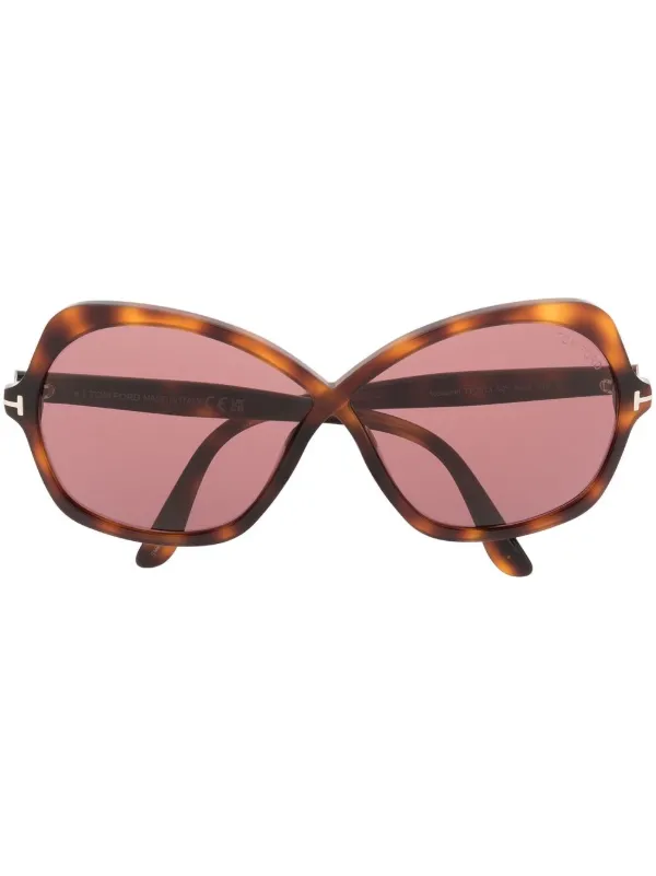 TOM FORD ブラウンオーバーサイズサングラス TOM FORD Eyewear オーバーサイズ サングラス | ブラウン