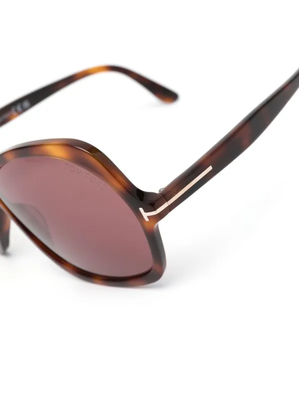 TOM FORD ブラウンオーバーサイズサングラス TOM FORD Eyewear オーバーサイズ サングラス | ブラウン
