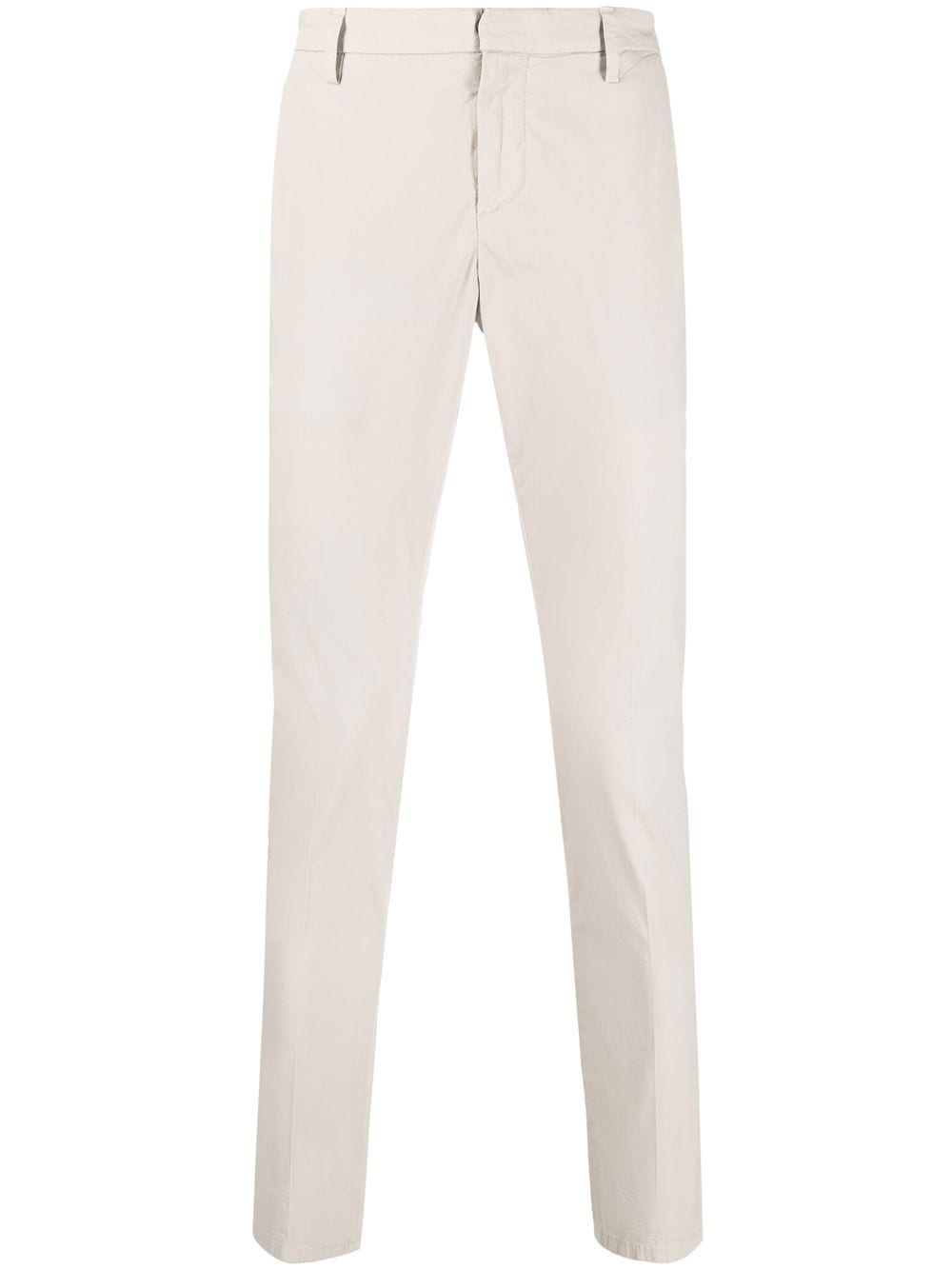 Shop Dondup Pressed-crease Cotton Chinos In 白色