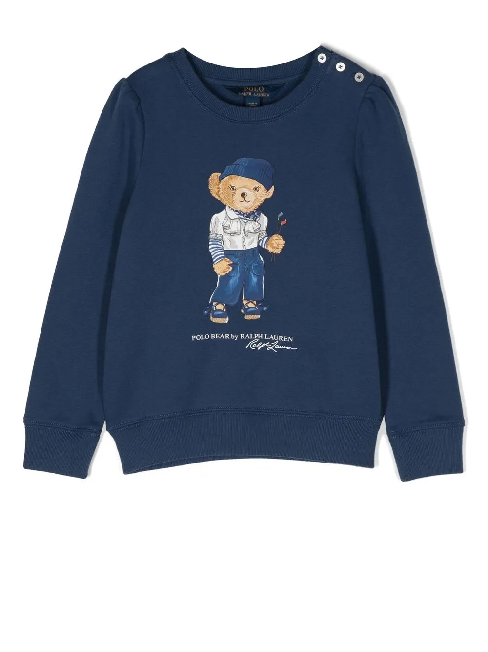 

Ralph Lauren Kids playera manga larga con motivo Polo Bear - Azul