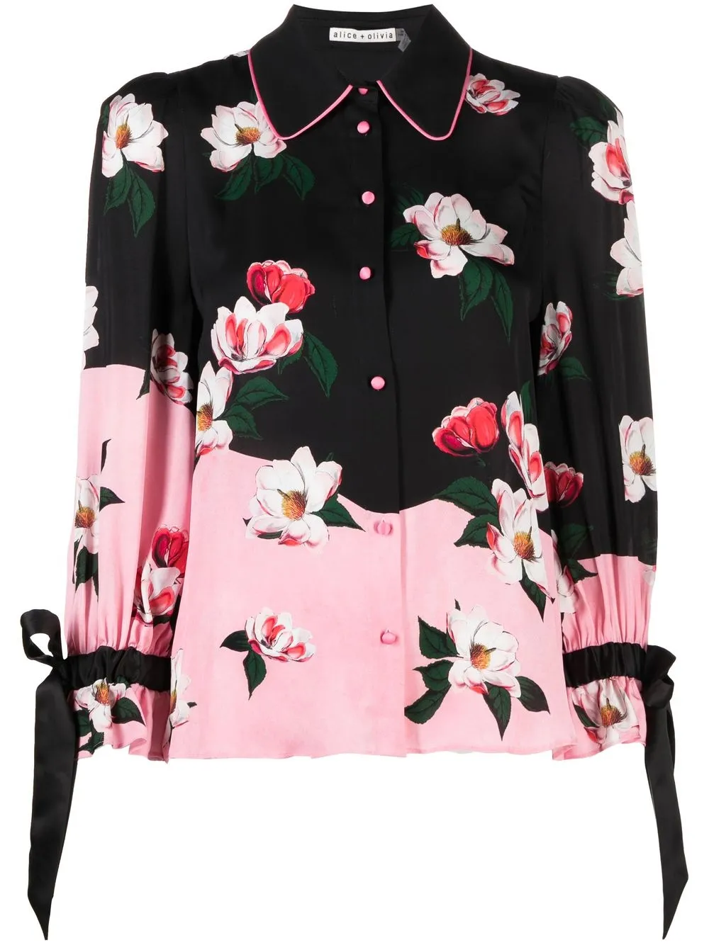 

alice + olivia blusa con estampado floral - Negro