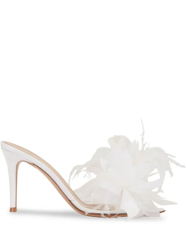 Gianvito Rossi ホワイトミュール Gianvito Rossi フローラル ミュール | ホワイト | FARFETCH JP