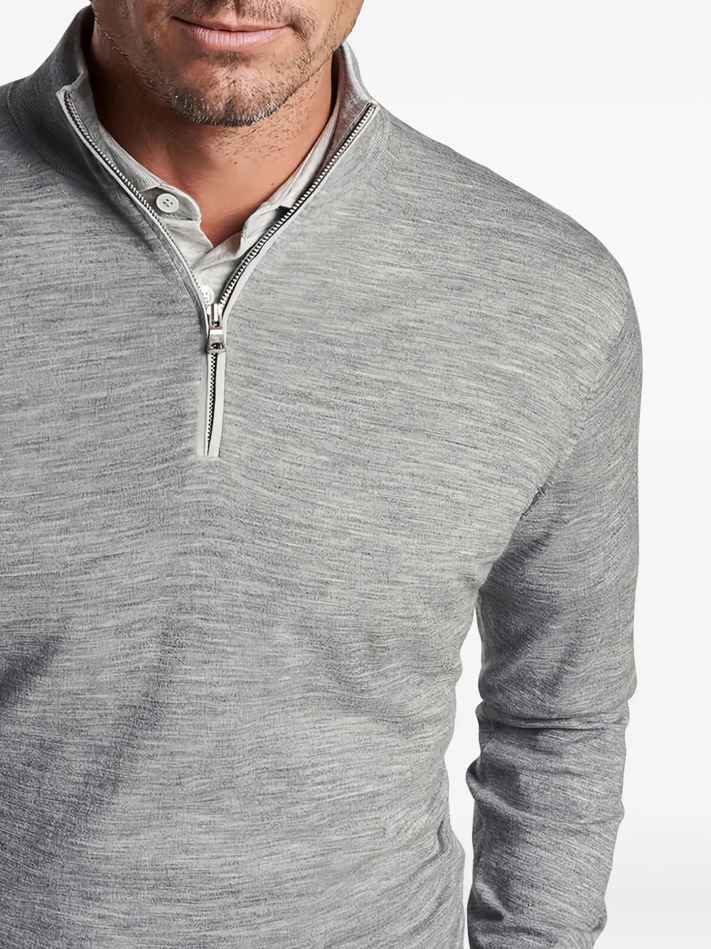 Peter Millar Half-zip Sweater In Gray