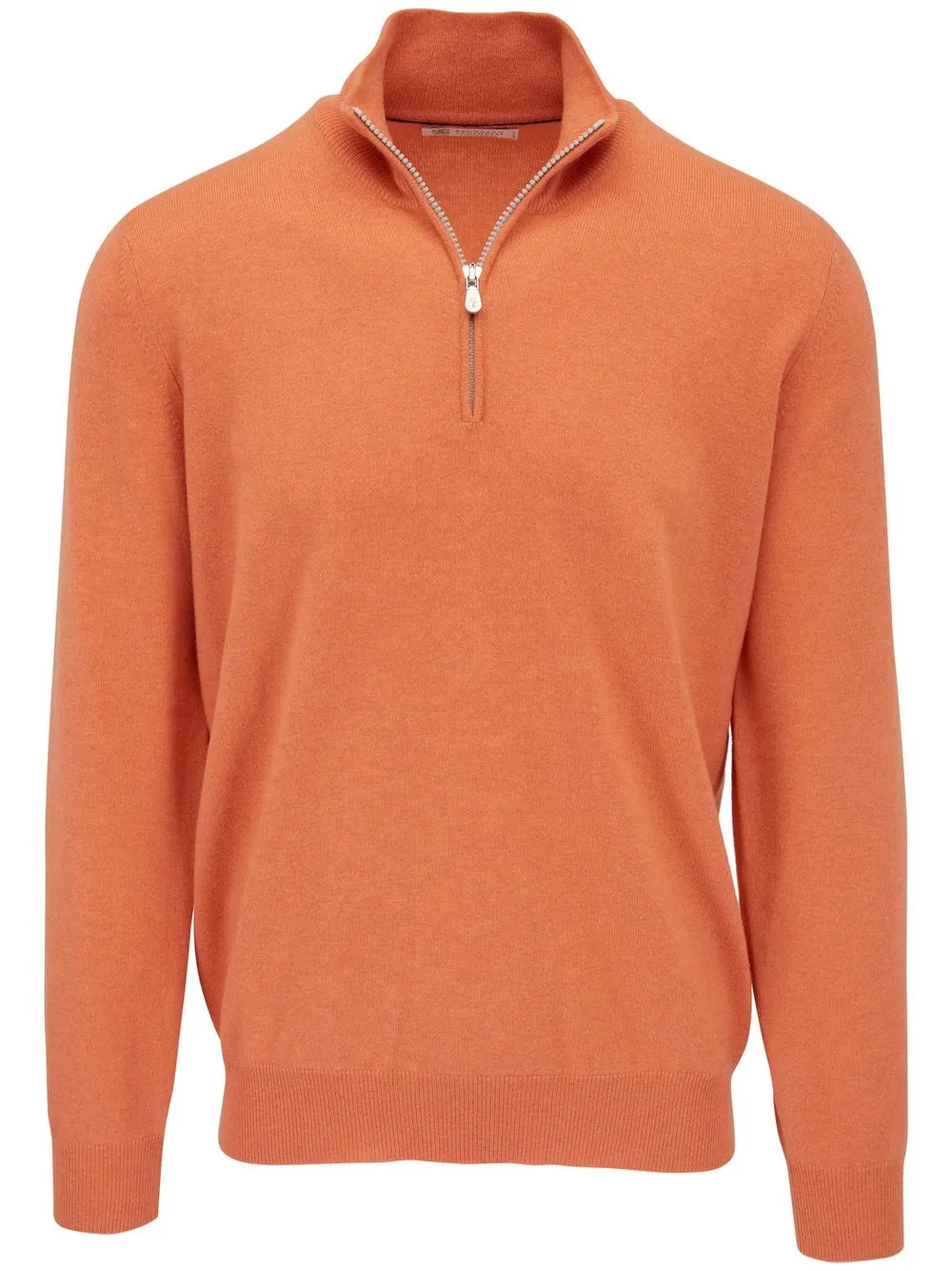 

Brunello Cucinelli fine-knit half-zip jumper - Orange