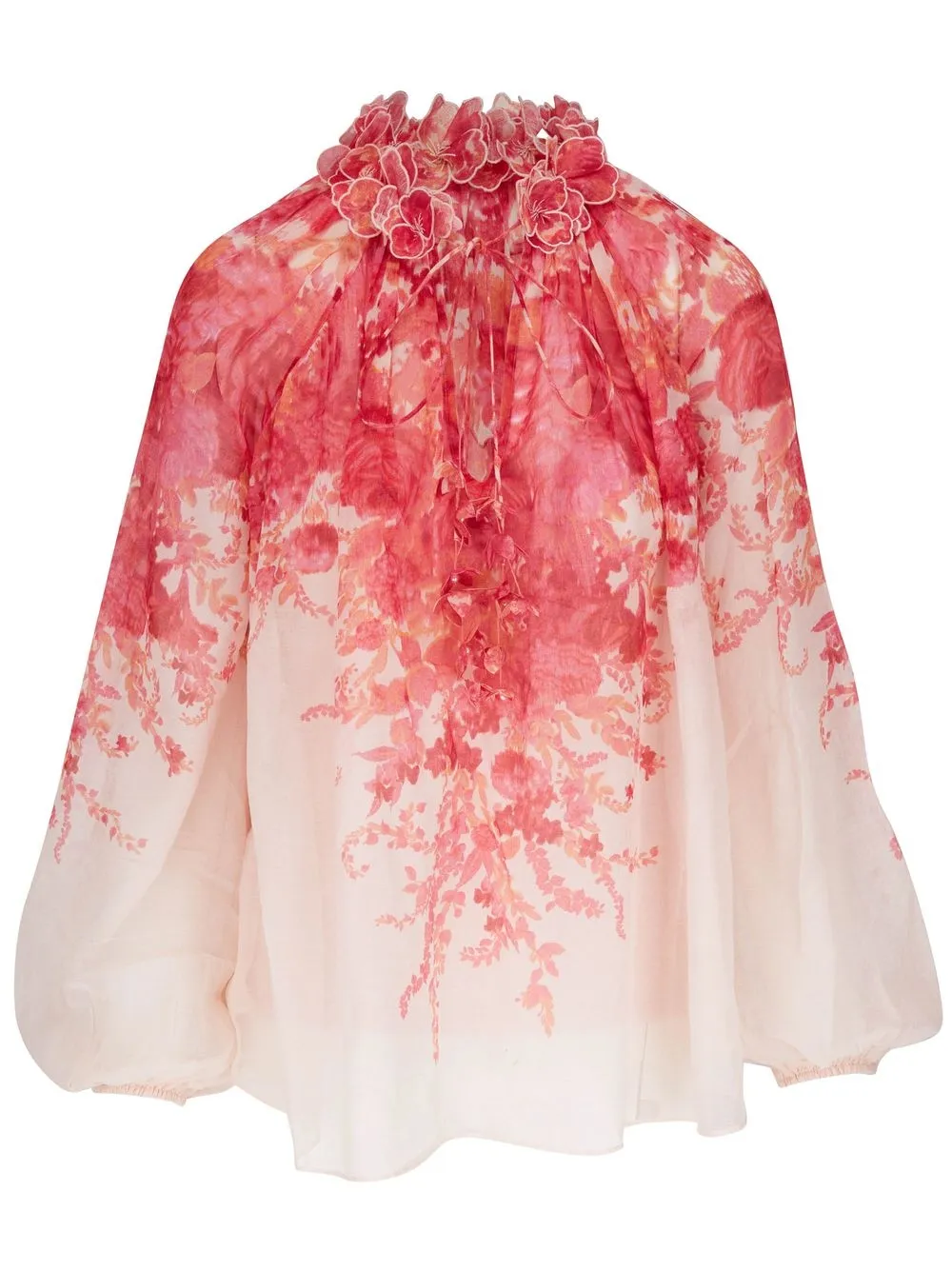 

ZIMMERMANN floral-appliqué blouse - Pink