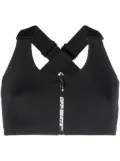 Off-White zip-up logo sports bra - Black