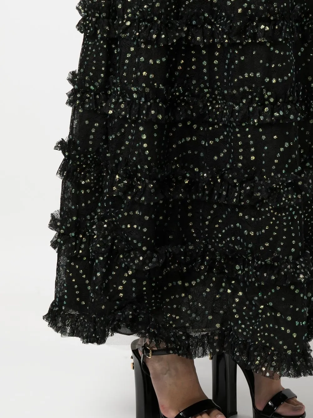 Costarellos Isla glitterlace Maxi Dress Farfetch