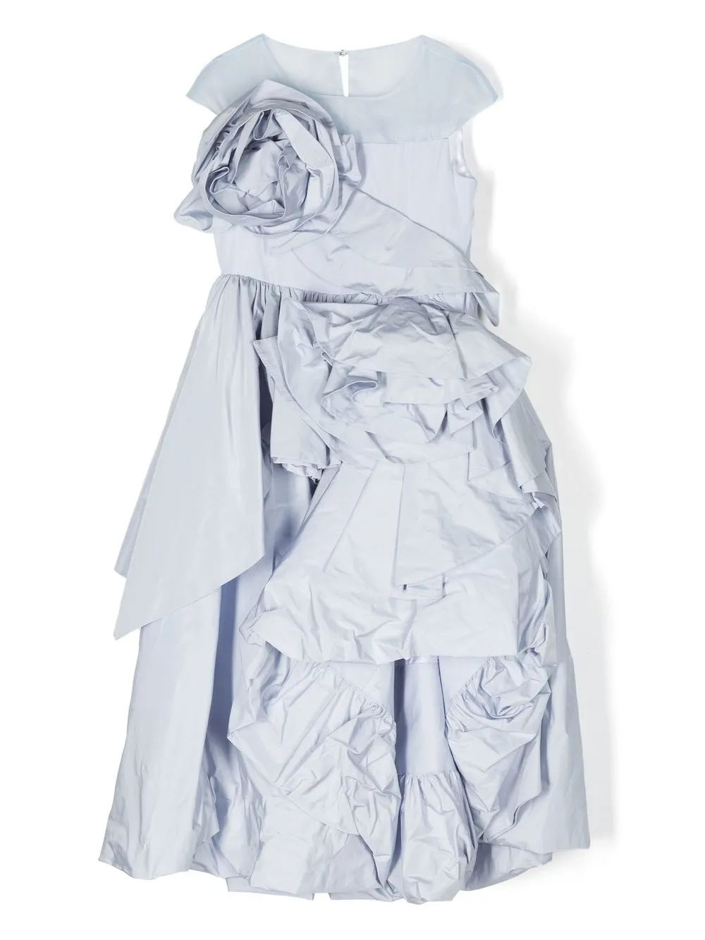 

MARCHESA KIDS COUTURE ruffle-detail silk dress - Blue