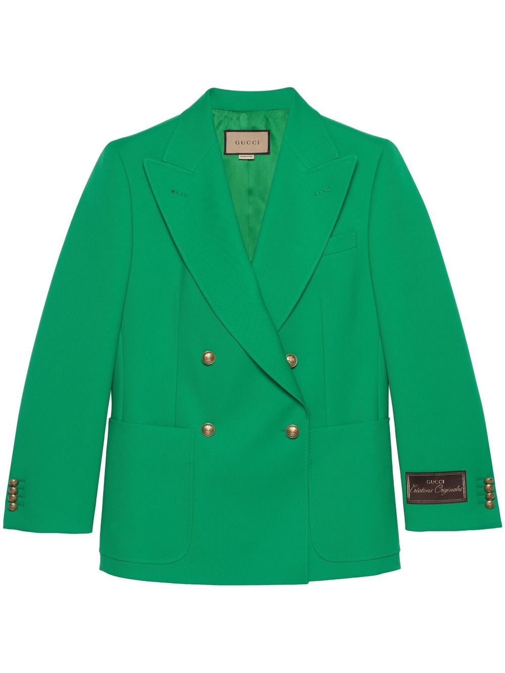 Gucci Double-breasted Fluid Drill Jacket In Green