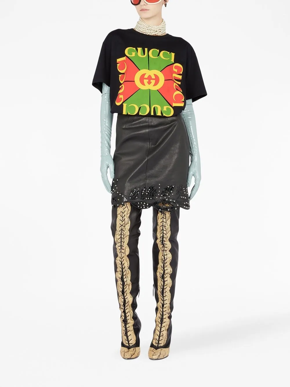 Gucci T-shirt met logoprint - Zwart